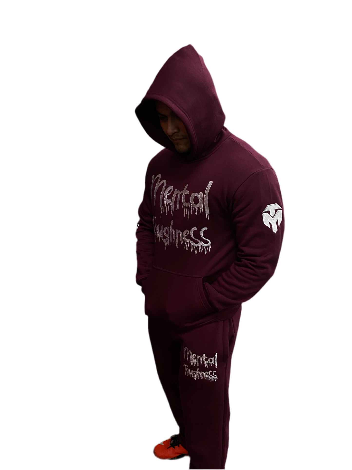 Maroon drip tracksuit