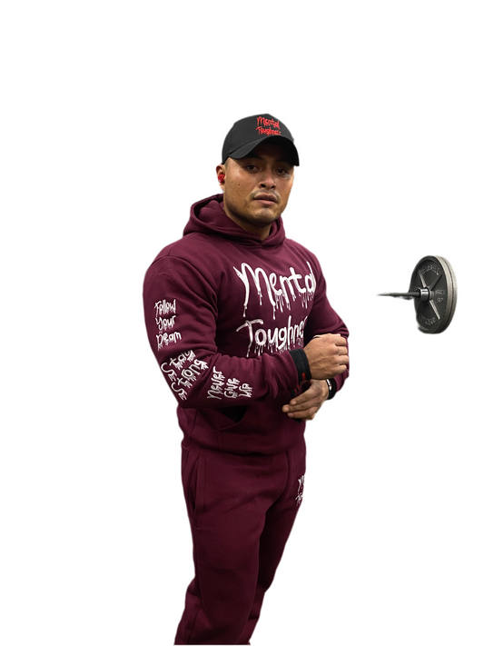 Maroon drip tracksuit