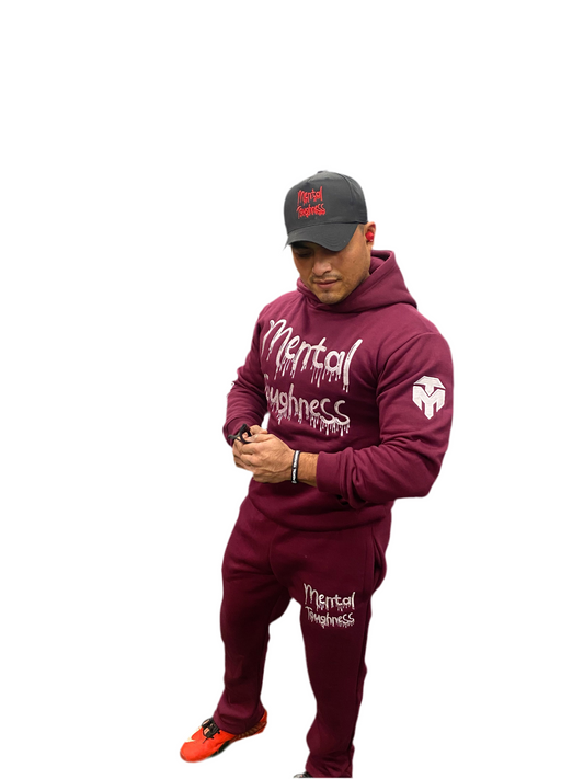 Maroon drip tracksuit